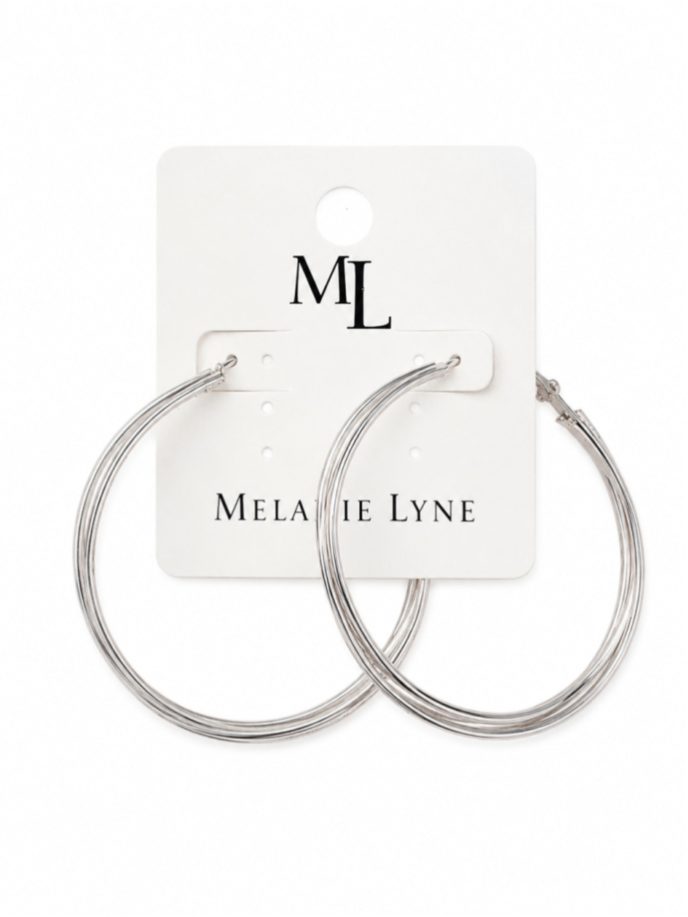 Melanie Lyne Silver Tone Multi Strand Hoop Earrings
